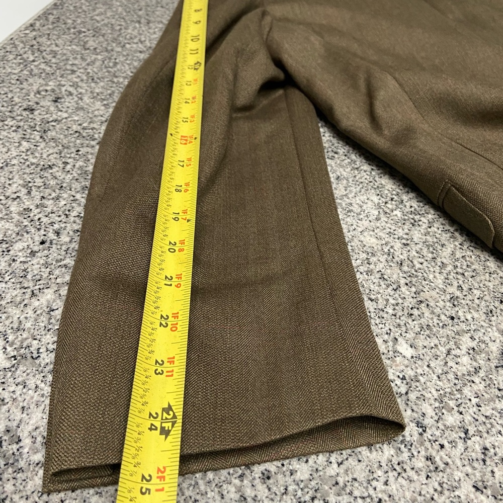 LAUREN RALPH LAUREN 100% Wool Herringbone Blazer Sport Coat Mens 44R Brown/Taupe - Picture 14 of 14